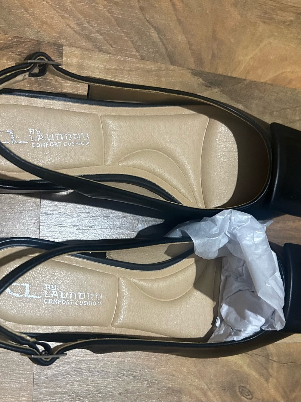 Chinese Laundry Black Slingback Square-Toe Flats